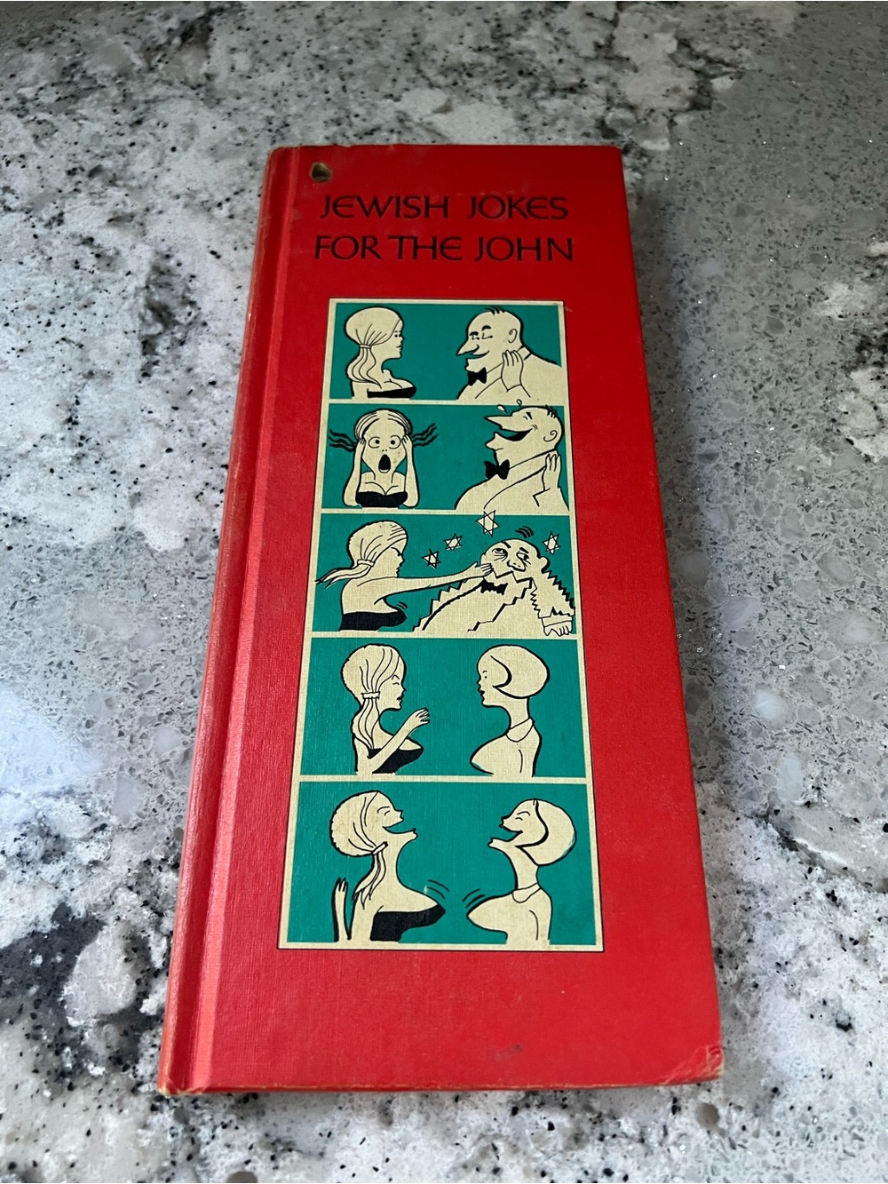 Vintage Red Hardcover Book "Jewish Jokes for the John"